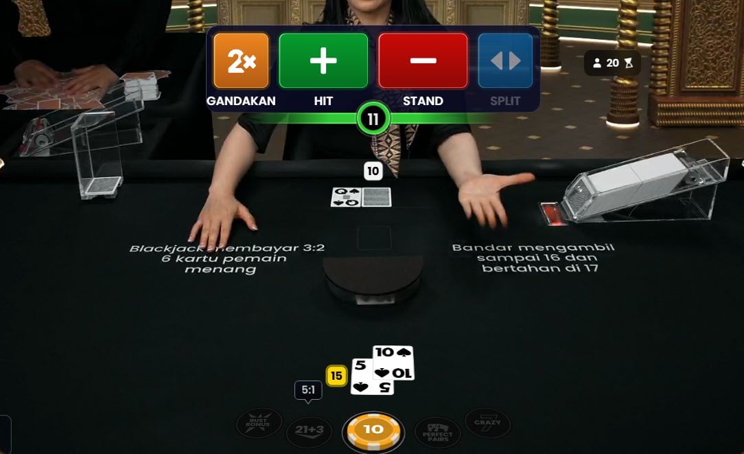 meja blacjack tanpa surrender