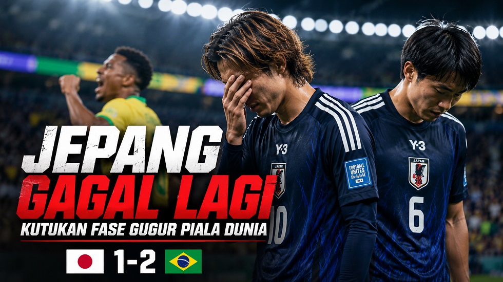 Jepang kembali tersingkir ketika bermain di fase gugur Piala Dunia.