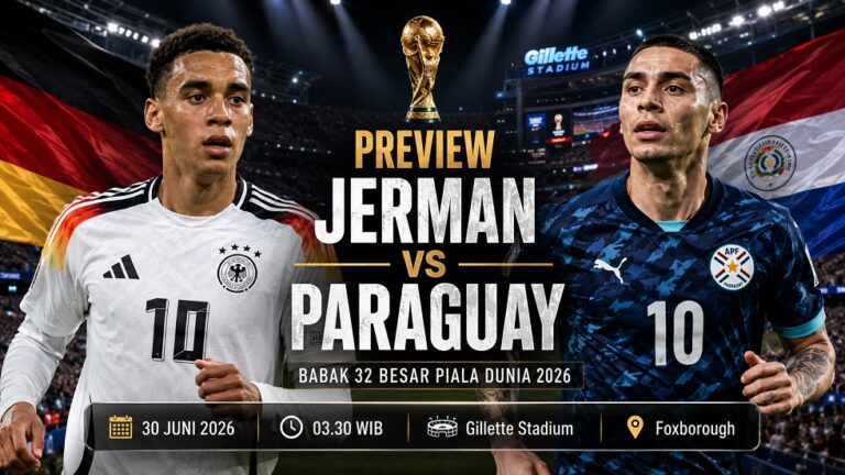 Preview Jerman vs Paraguay pada babak 32 besar Piala Dunia 2026.