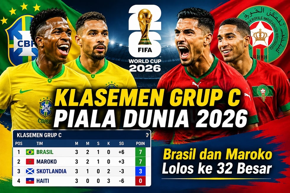 Klasemen Grup C Piala Dunia 2026: Unggul Selisih Gol, Brasil Juara Grup, Maroko Kedua