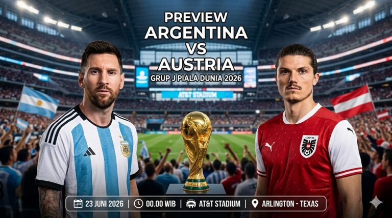 Preview Argentina vs Austria di Grup J Piala Dunia 2026, lengkap susunan pemain, H2H, performa terakhir, dan player to watch.