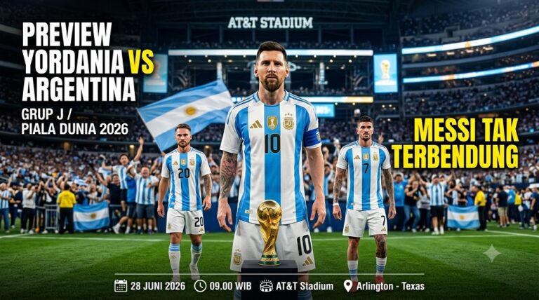 Preview Yordania vs Argentina pada pertandingan Grup J di Piala Dunia 2026.