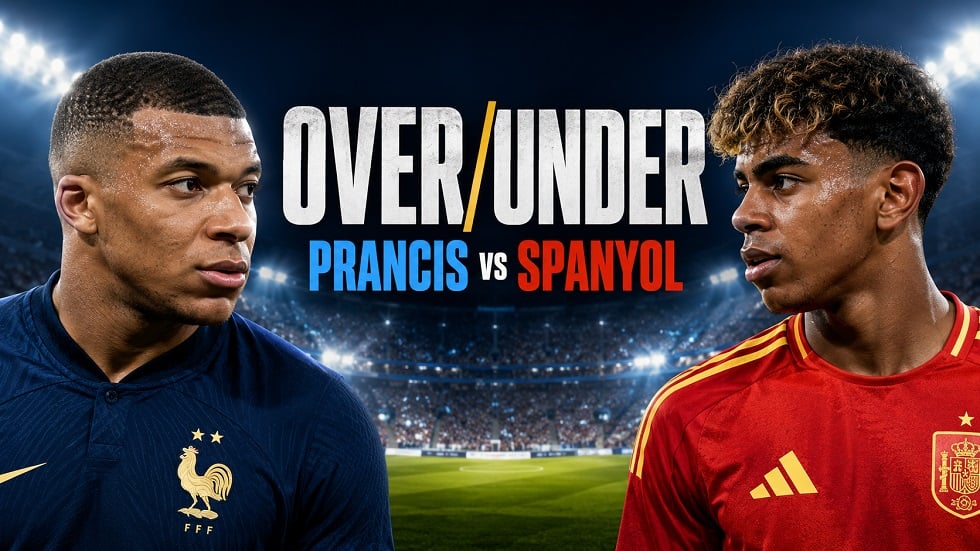 Analisis data over/under pertandingan Prancis vs Spanyol di semifinal Piala Dunia 2026.