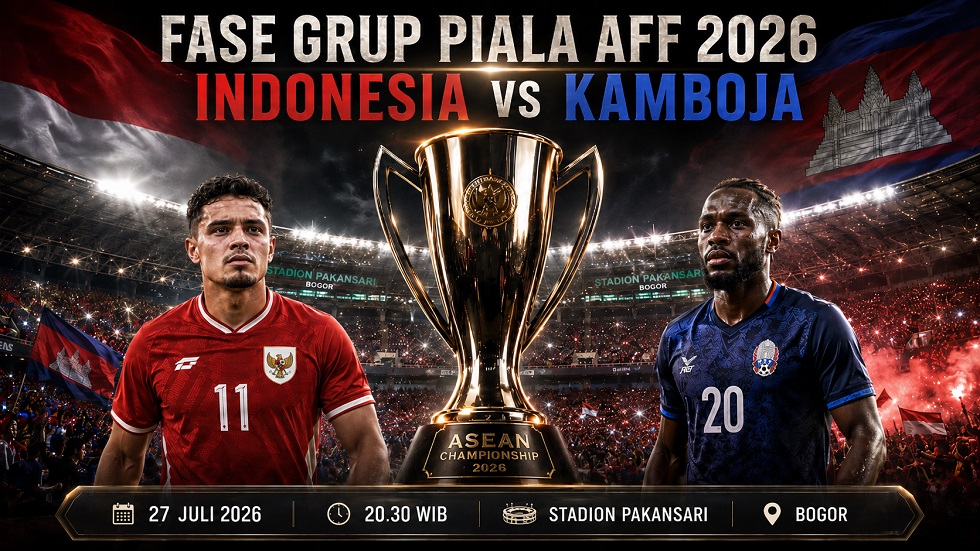 Preview Indonesia vs Kamboja pada pertandingan fase grup Piala AFF 2026.