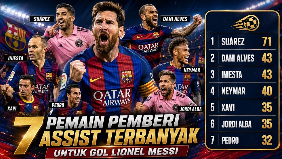 Daftar pemain pemberi assist untuk gol Lionel Messi.
